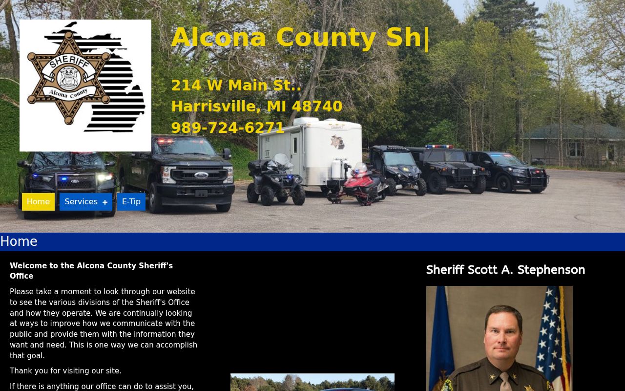 Official Alcona County Sheriff office website for arrest record inquiries