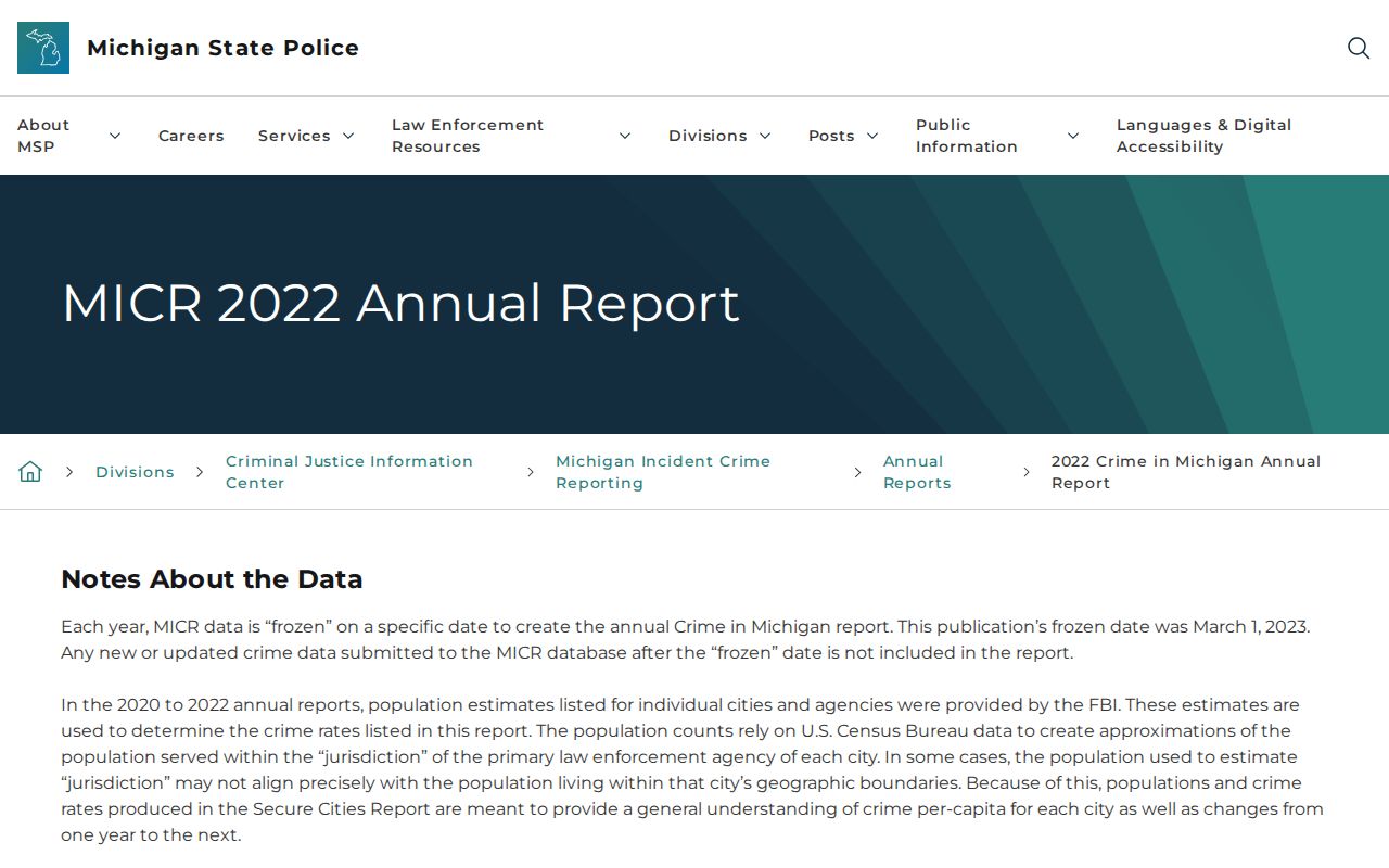 Alcona County criminal records official crime statistics report