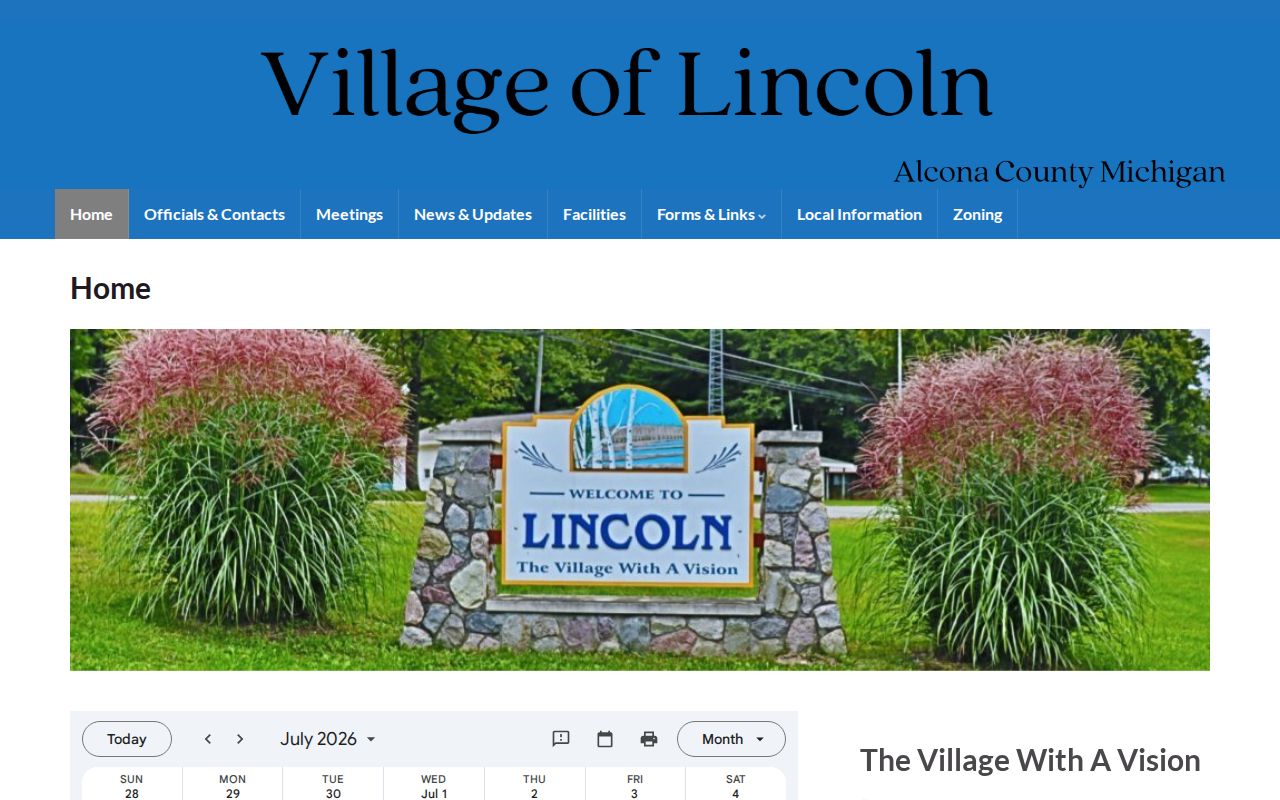 Lincoln village government and criminal record boundary